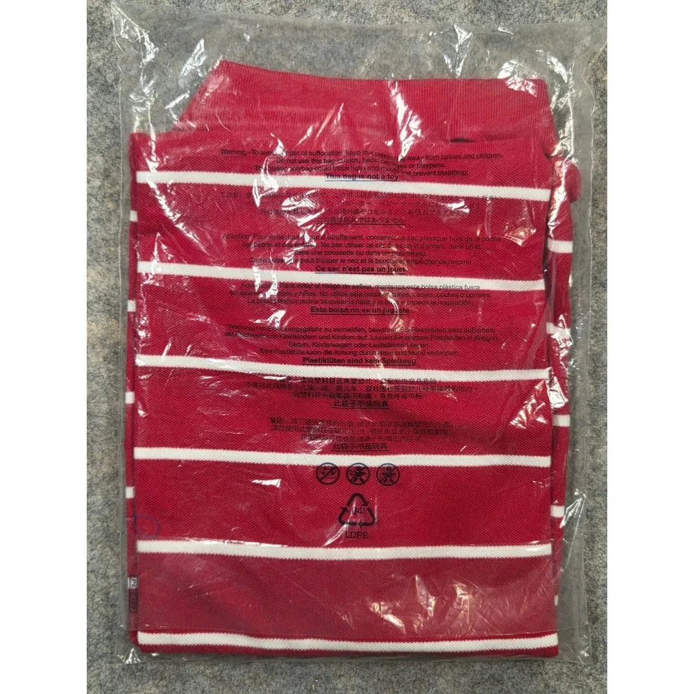NEW Polo Ralph Lauren Mens Shirt Polo Red White Stripes Pony M Vintage NWT